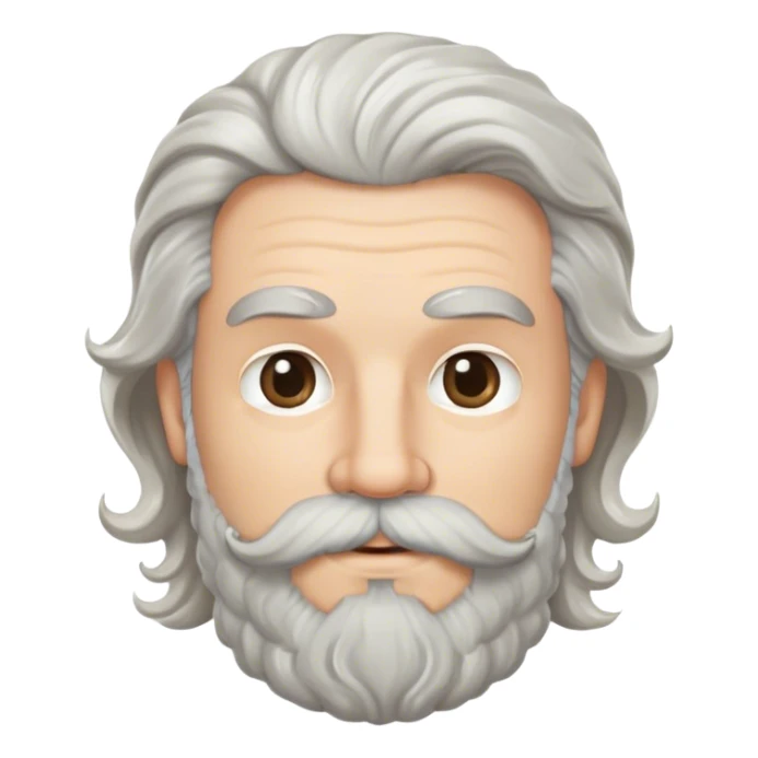 white Guy with salt and pepper wavy hair, beard and mustache sticker