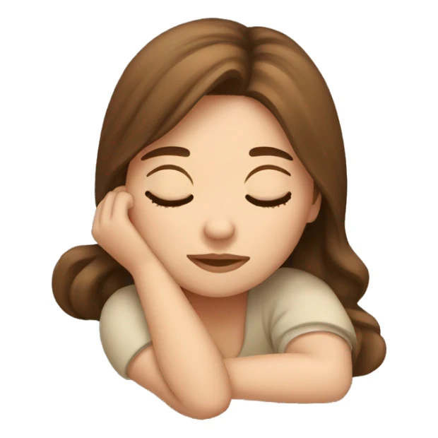 Sleeping girl brown hair  sticker