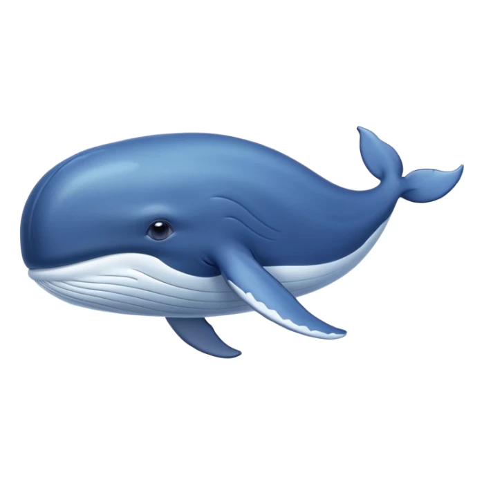 A cute, round blue whale glides gracefully through the deep ocean, its size gentle yet majestic sticker