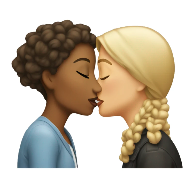 Women kiss a woman sticker