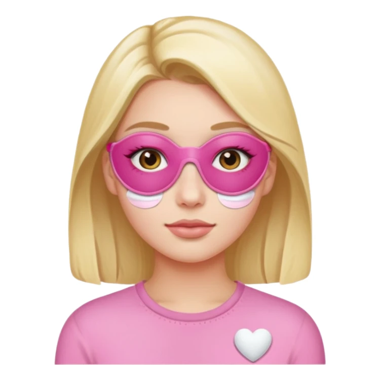 Girl with pink self care under eye patches sticker