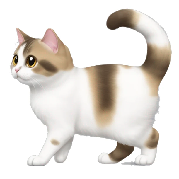 munchkin cat side-view PROUD WALK, walking, standing sticker