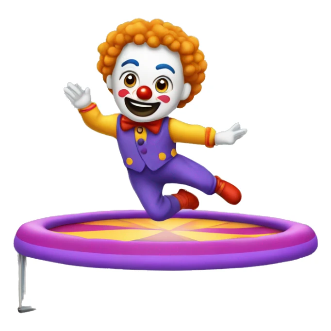 A man jumps on a trampoline in a clown costume sticker