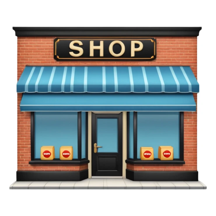 shop with the word shop in the sign sticker