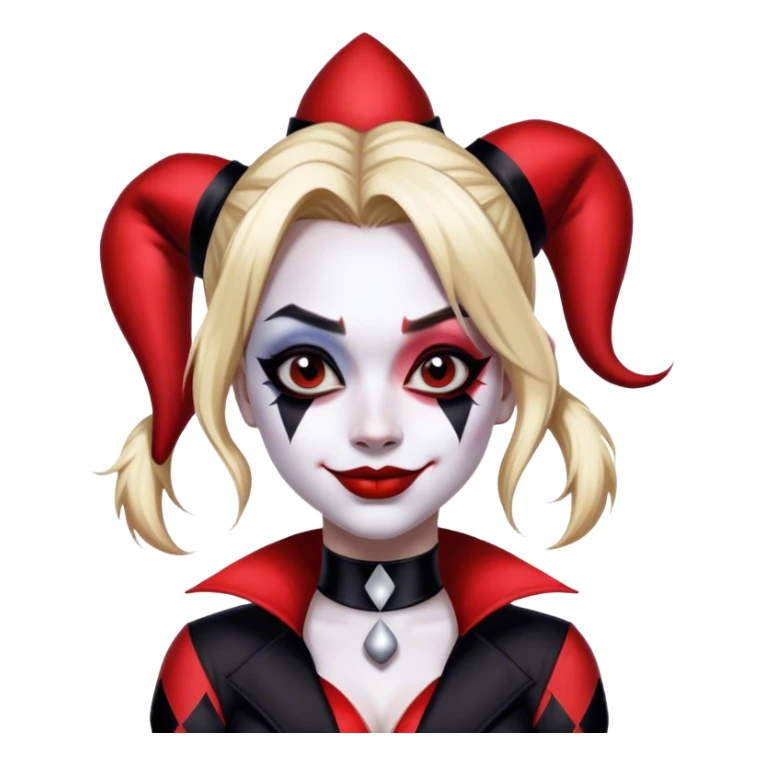 Harley Quinn Jester Suit. Black, Red, and White sticker