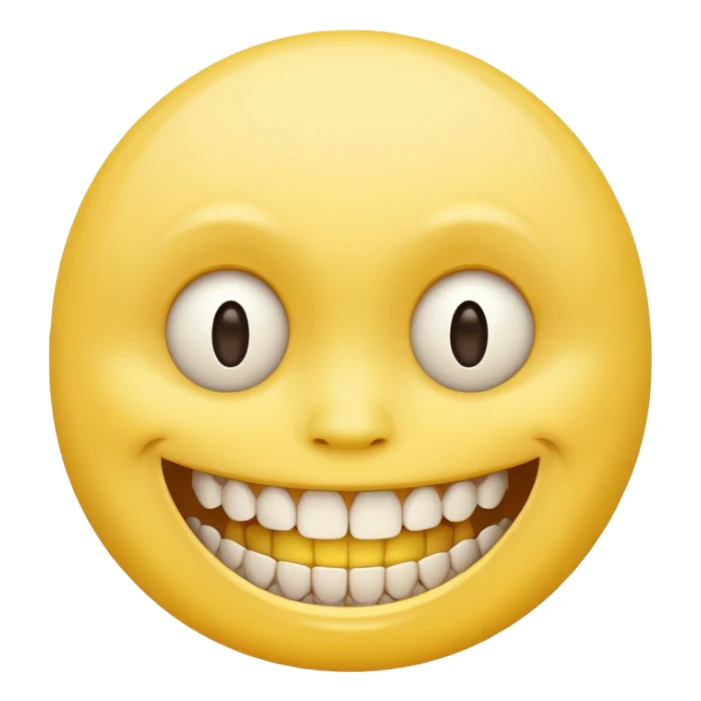 creepy smile lots of teeth built like regular yellow smile remake the second one but sad sticker