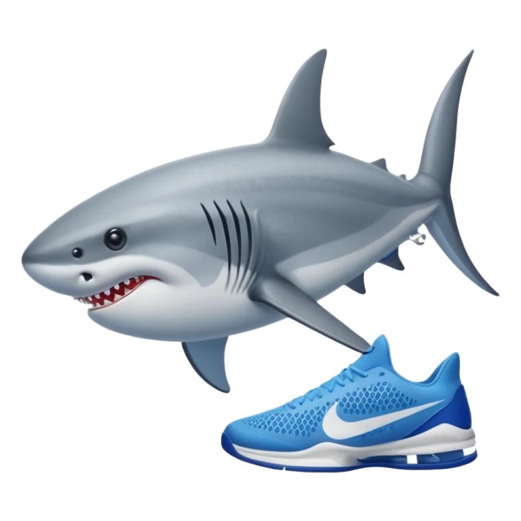 Tiburón con 3 patas y tenis Nike azules sticker