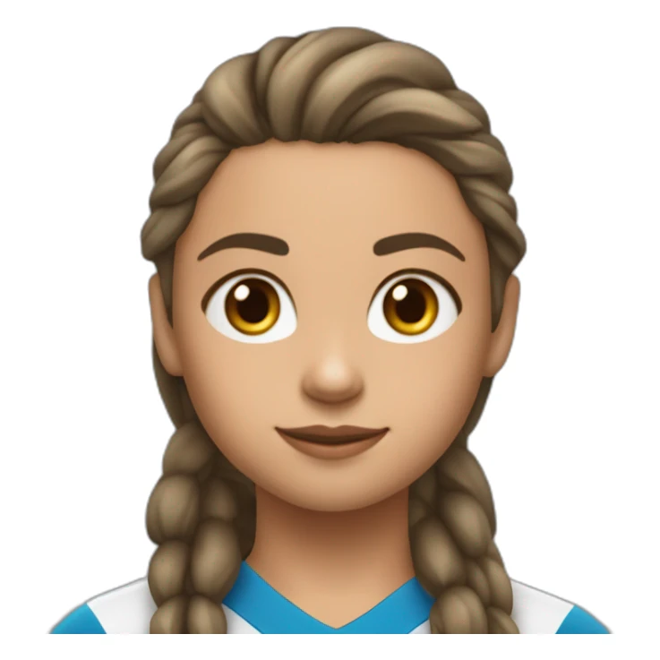 Fille de 10 ans de peau claire jouer au foot avec Ronaldo sticker