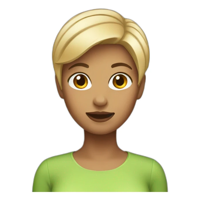 Create a female emoji with short hair sticker
