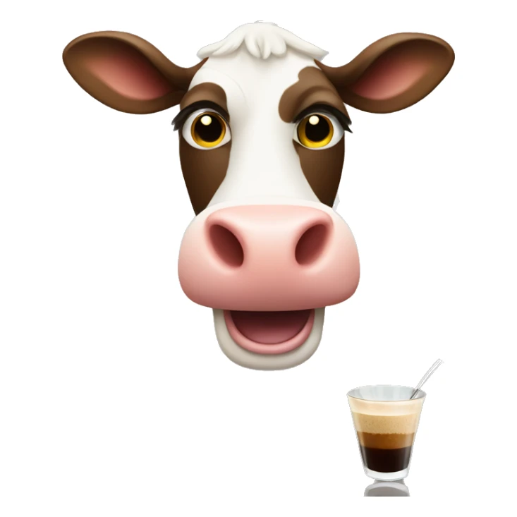 cow holding an espresso martini  sticker