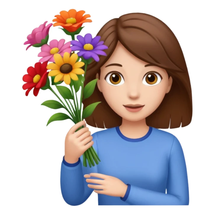 throwing bouquet by girl with b down hair sticker