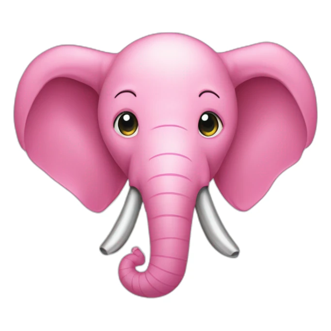 Pink elephant head with super large ears and an antenna on head sticker