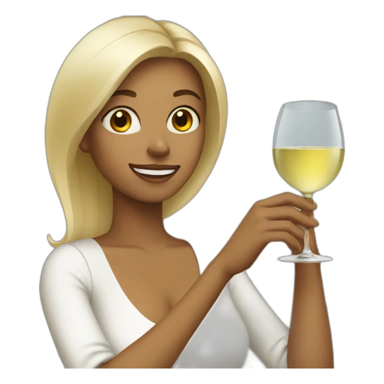 girl with a glass of white wine sticker