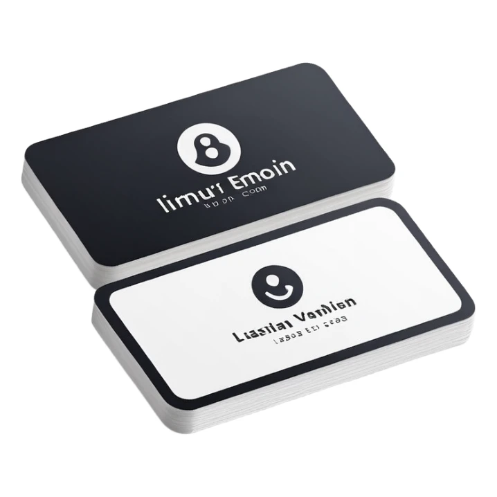 business card with a logo symbol sticker