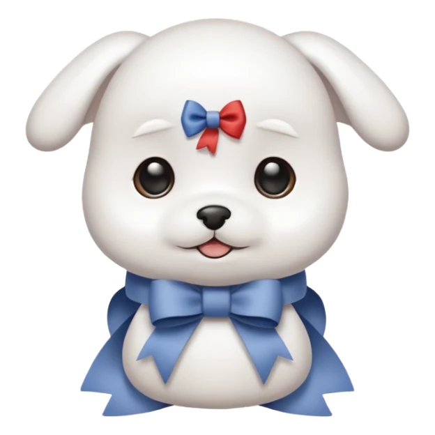white baby maltese ribbon sticker