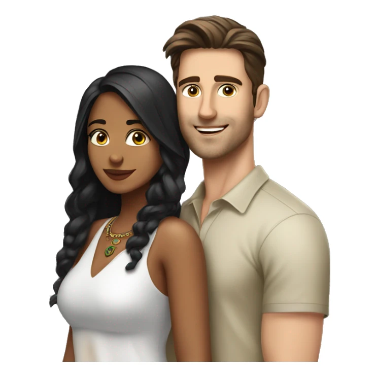 Pretty indian girl with hot white guy sticker