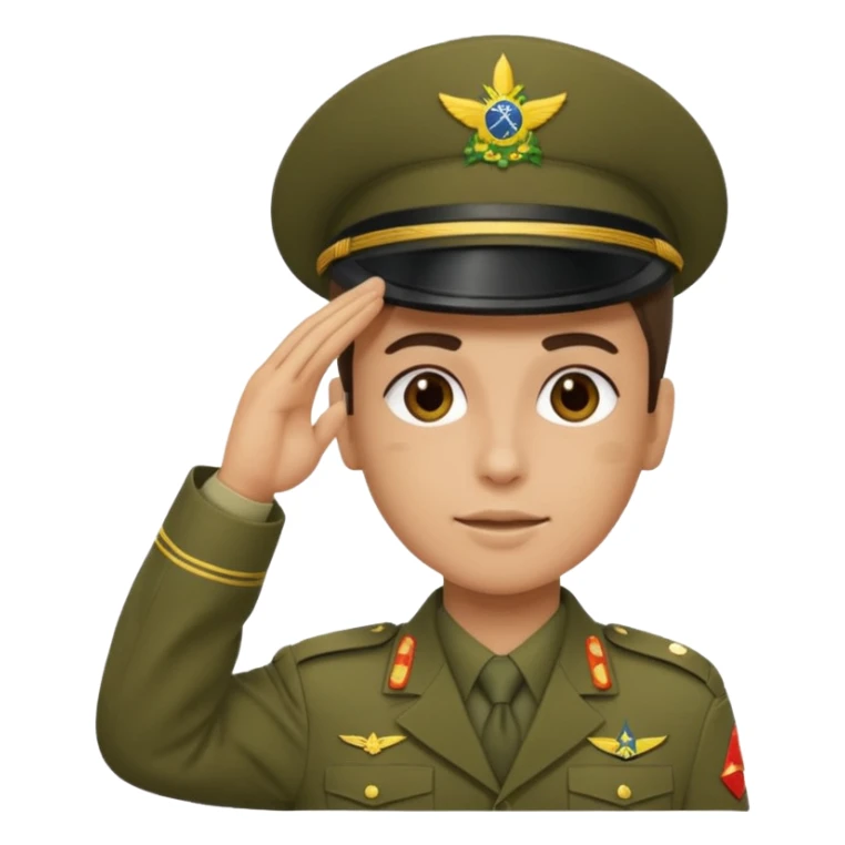 Ele precisa ter o fardamento do exército Brasileiro e fazer continência  sticker