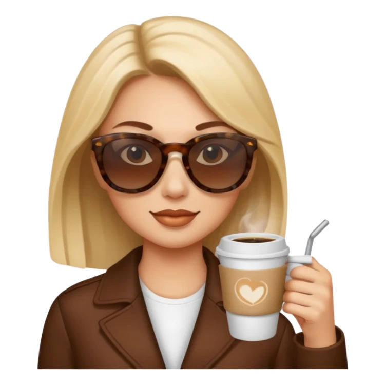sunglasses woman drink coffee sticker