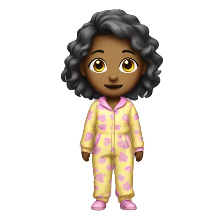 Little girl standing on Full-body pajama outfit  sticker