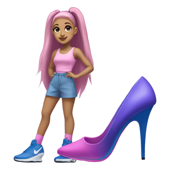 Ariana grande wearing pink purple blue Nike high heels  sticker