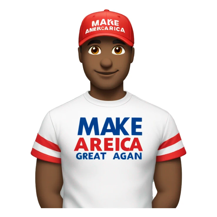 Red ball cap that says “make America great again” sticker