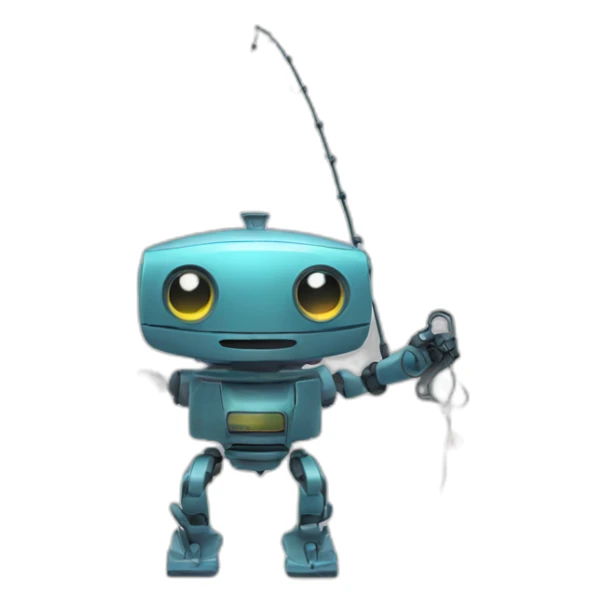 robot fishing sticker