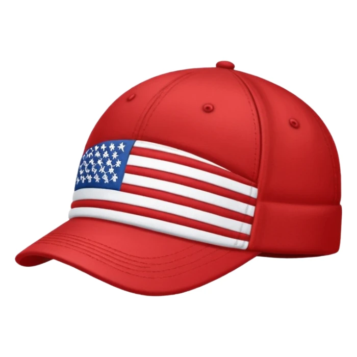 red cap the US Flag on it. Format emoji sticker