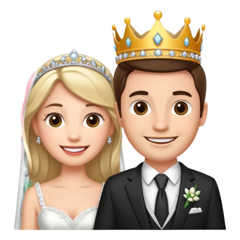 Bride worn tiyara and suited man anniversary sticker