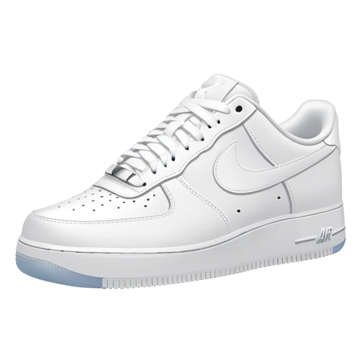 Pristine white Nike Air Force 1 with visible Nike swoosh logo sticker