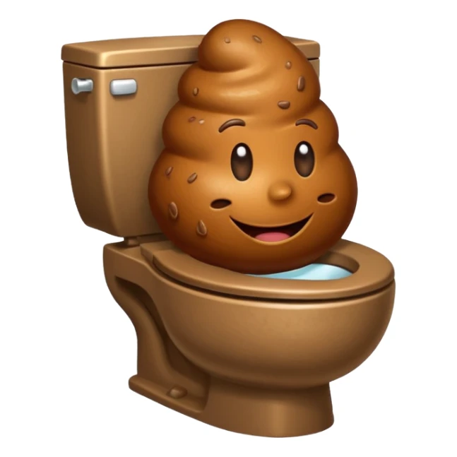 Emoji qui fait caca dans les toilettes  sticker