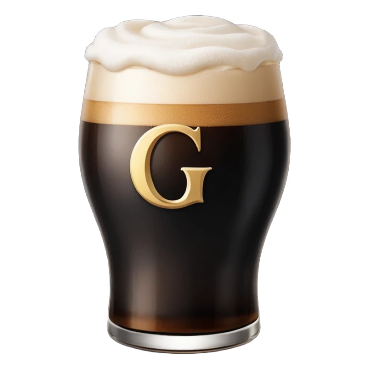 Guiness with letter 'g' only half-full. Top half is emplty. sticker