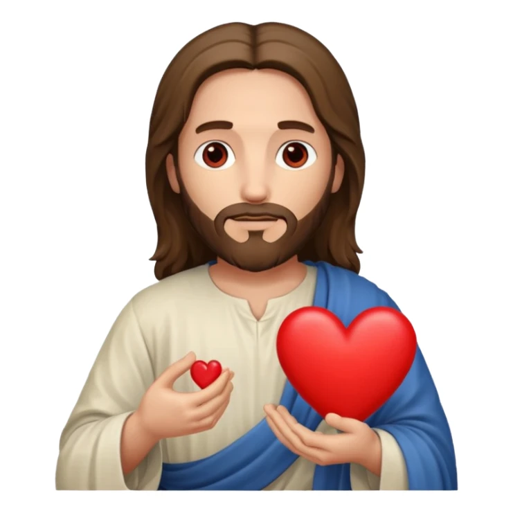 Jesus con un corazón en la mano sticker