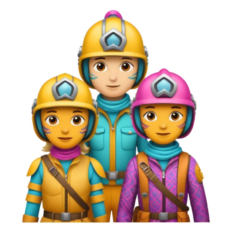 Colorful Helmeted Travelers sticker