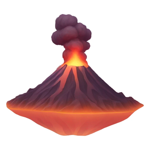 calm volcano, relief, sunset, golden hour sticker