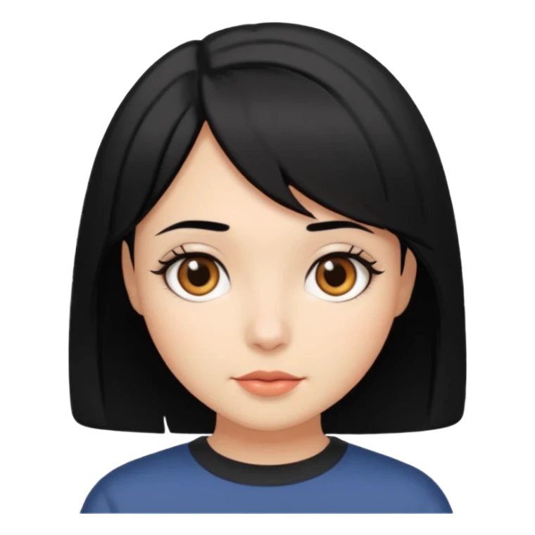 chica con pelo  negro y media melena y ojos castaños sticker