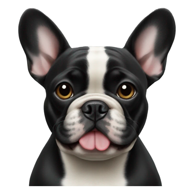 Black French bulldog realistic sticker