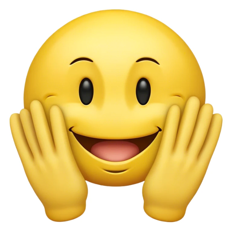 Smiley with no eyes small open mouth with hands sticker