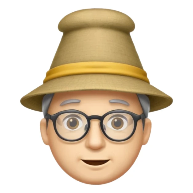 Man with glasses wearing a tall funny hat. sticker