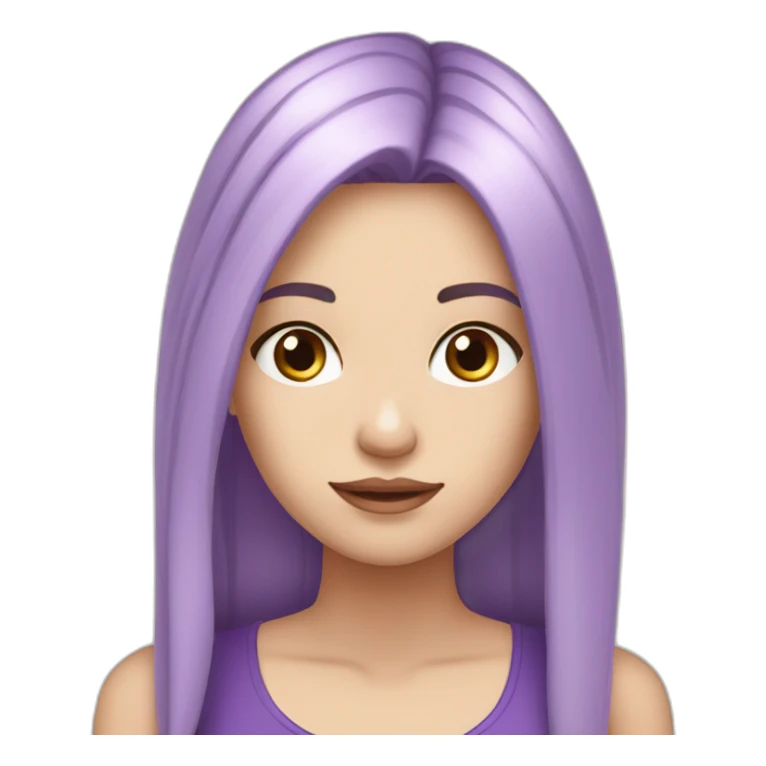 White girl with purple long hair boring ￼ sticker