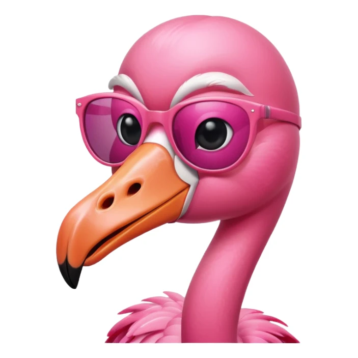 smiling flamingo with sunglasses sticker