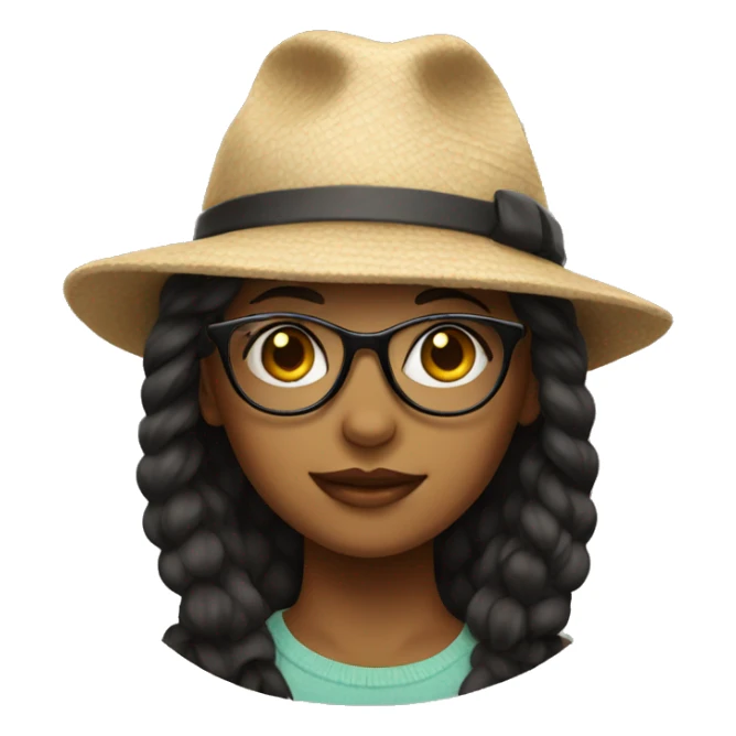 girl with cool glasses and a hat sticker