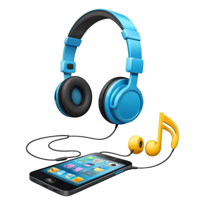 2010 music playlist icon with headphones and smartphone sticker