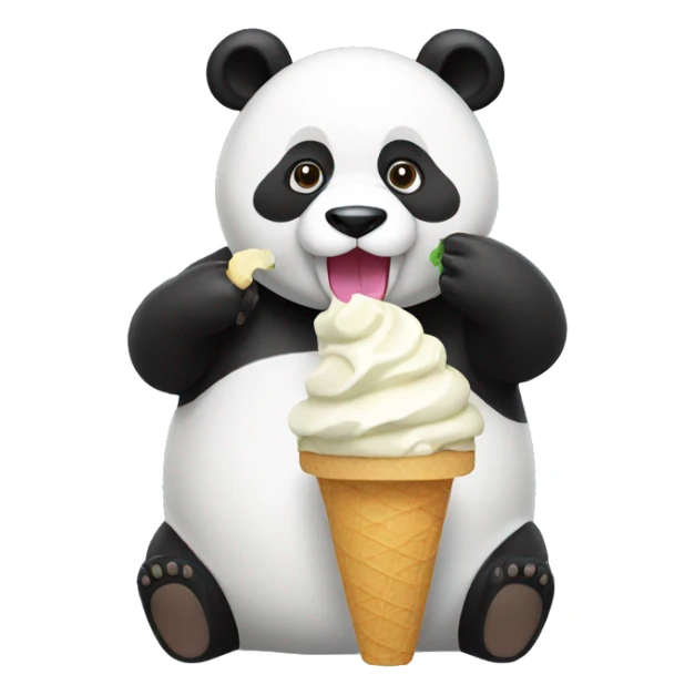 Panda eating ice cream sticker