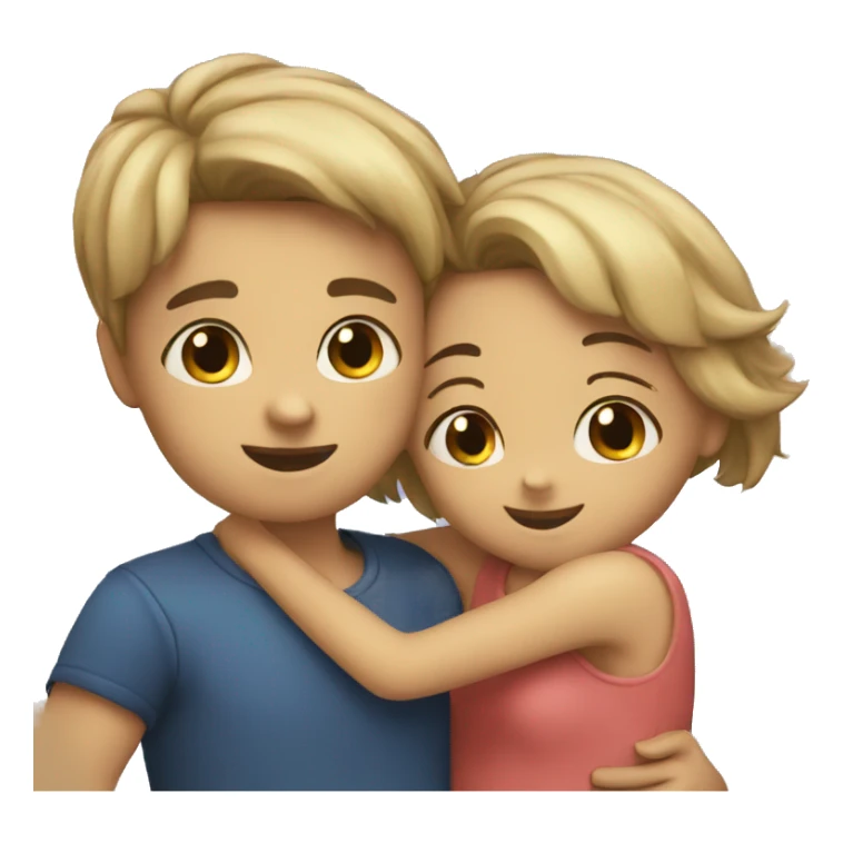 2 boy and girl hug sticker