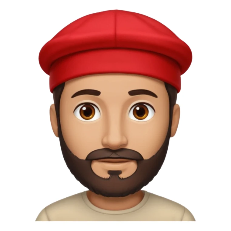 arab man with beard wearing a red cap and he handsome and with tan i want it only his face
with dark brown hair and beard sticker
