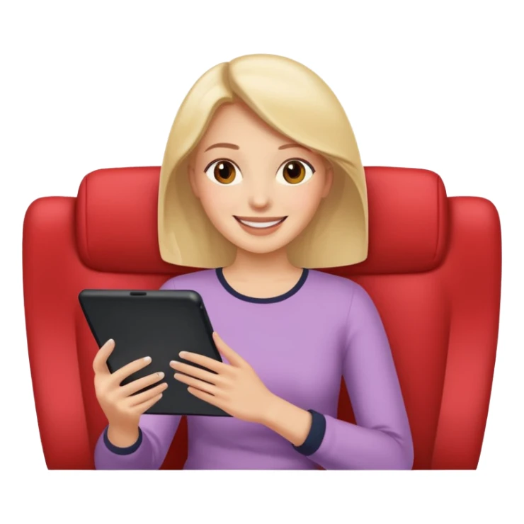 Woman watching movie on tablet sticker