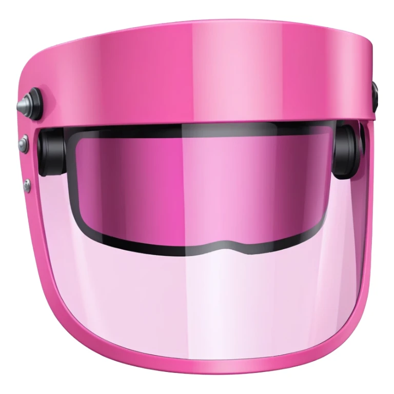 pink welding visor, full face protection with pink tinted viewing panel, protective gear sticker
