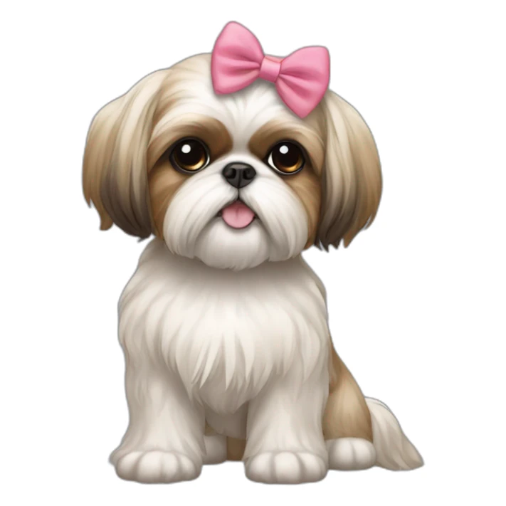 Dog Shih Tzu with a bow on head full-body sticker