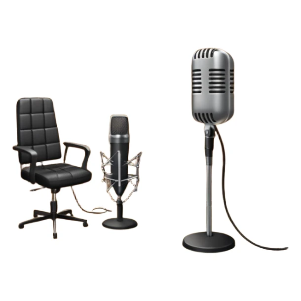recording studio booth room with microphone and sound board sticker