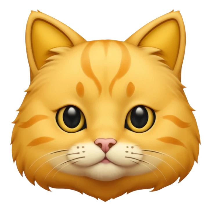 a yellow cat head with black eyes and not too chubby cheeks sticker